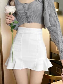 Women's Skirt Coquette Female Skirts Tight Ruffle Wrap Sexy Luxury Elegant Korean Fashion New in 2025 Trend V Y2k Vintage Modest