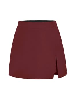 Summer Mini Divided Skirt For Women Elastic Skorts Black Office Lady Slit Skirts Short High Waist Women Mini Skirt Shorts Zipper