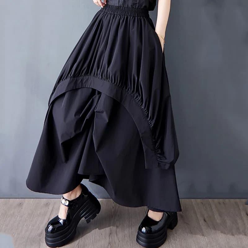 plus size vintage high waist spring summer casual loose long for woman skirts womens 2025 skirt clothing