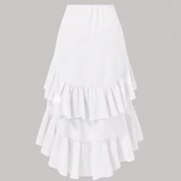 Summer Women A Line Midi Skirt Elegant Asymmetrical Flounce Design Casual Drawstring Waist Skirt for Vacation Daily Wear