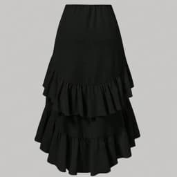 Summer Women A Line Midi Skirt Elegant Asymmetrical Flounce Design Casual Drawstring Waist Skirt for Vacation Daily Wear