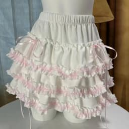 Black Lace Trim Layered Ruffle Mini Skirt Women Gothic Lolita Satin Bow Decor Elastic Waist A-line Short Skirt for Teens 2026