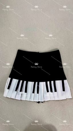 2000s Aesthetic Elegant Y2k Black White Piano Skirt Women Slim Design Harajuku Mini Skirt Female Retro Korean Popular Clothes