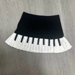 2000s Aesthetic Elegant Y2k Black White Piano Skirt Women Slim Design Harajuku Mini Skirt Female Retro Korean Popular Clothes