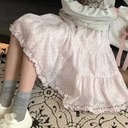 Sweet Ruffle Pink Polka Dot Half Length Skirt for Women Summer New Cute High Waist Slim Skirts Harajuku Chic Puffed Skirt New