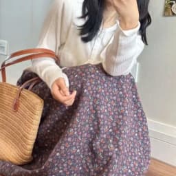 Trendy Floral A-LINE Skirt Women High Waist Summer Vintage Casual Midi Skirt