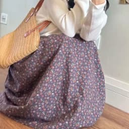 Trendy Floral A-LINE Skirt Women High Waist Summer Vintage Casual Midi Skirt