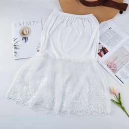 Women Skirt Extender Knee Lace Slip Hollow Length A-Line Half Extenders Women Lady Lace Slip Casual Skirt Underskirt Petticoat