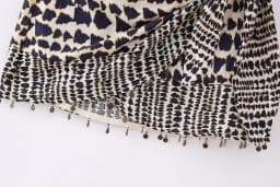 Geometric Print Wrap Skirt Women Vintage Knotted Sarong Mini Skirt with Beaded Tassel High Waist Boho Faldas Mujer