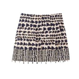 Geometric Print Wrap Skirt Women Vintage Knotted Sarong Mini Skirt with Beaded Tassel High Waist Boho Faldas Mujer