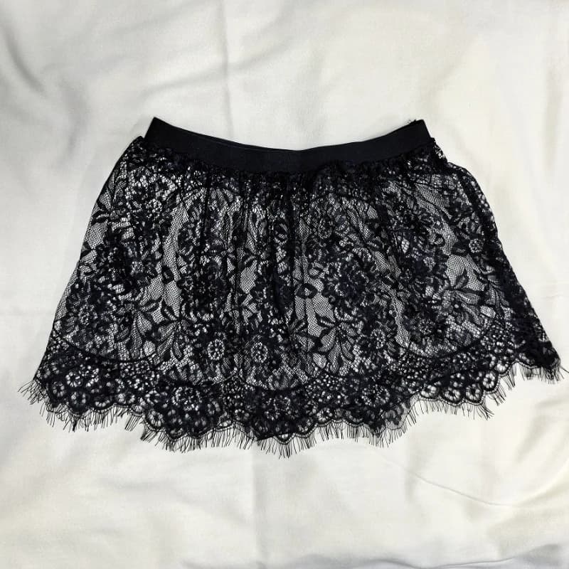 N2025Miniskirt Sexy Transparent Lace Mesh Skirt Shirt Extender Women Summer Mini Black White Short Micro Skirt Ladies Underskirt