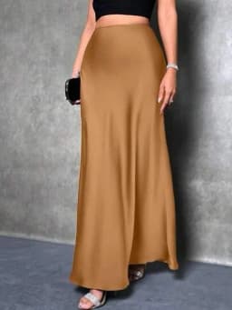 Satin Skirt Woman High Waist Elegant Long Skirts For Women Fashion Summer Midi Office Lady Pencil Cocktail Party Wedding Skirt
