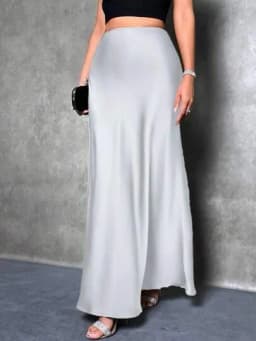 Satin Skirt Woman High Waist Elegant Long Skirts For Women Fashion Summer Midi Office Lady Pencil Cocktail Party Wedding Skirt