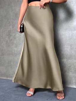 Satin Skirt Woman High Waist Elegant Long Skirts For Women Fashion Summer Midi Office Lady Pencil Cocktail Party Wedding Skirt