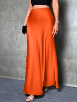 Satin Skirt Woman High Waist Elegant Long Skirts For Women Fashion Summer Midi Office Lady Pencil Cocktail Party Wedding Skirt