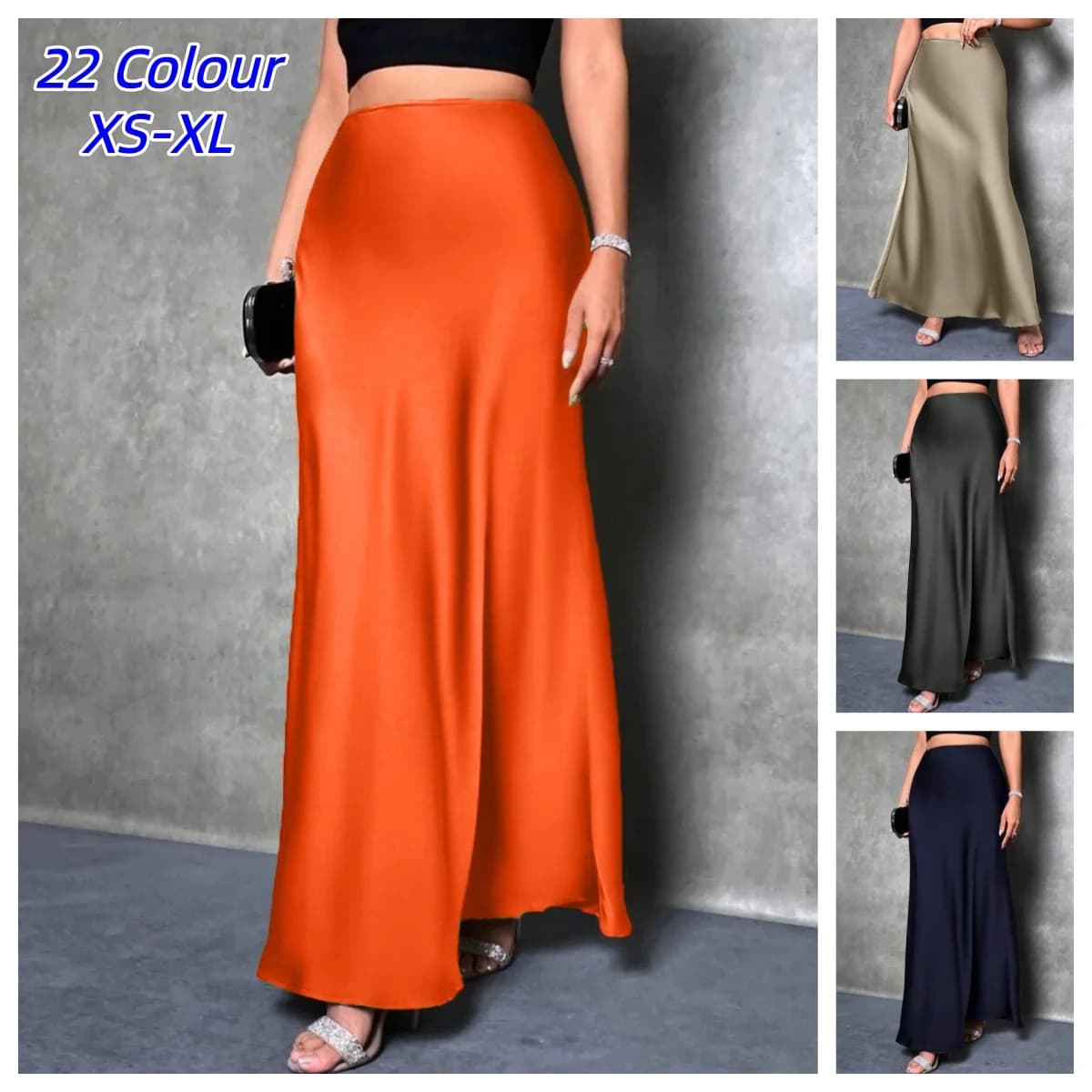 Satin Skirt Woman High Waist Elegant Long Skirts For Women Fashion Summer Midi Office Lady Pencil Cocktail Party Wedding Skirt