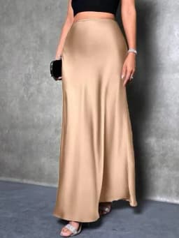Satin Skirt Woman High Waist Elegant Long Skirts For Women Fashion Summer Midi Office Lady Pencil Cocktail Party Wedding Skirt