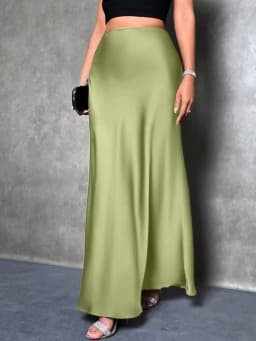 Satin Skirt Woman High Waist Elegant Long Skirts For Women Fashion Summer Midi Office Lady Pencil Cocktail Party Wedding Skirt