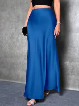 Satin Skirt Woman High Waist Elegant Long Skirts For Women Fashion Summer Midi Office Lady Pencil Cocktail Party Wedding Skirt
