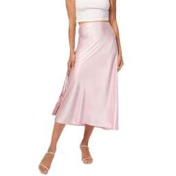 Lamuusaa Satin Skirt Women Summer Clothes Solid Color High Waist Bodycon Midi Skirts Elegant Evening Party Skirts Streetwear