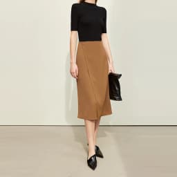 AMII Minimalism Women Skirts 2024 Autumn New Asymmetric Lap Piece A-line Solid Trendy Commuter Mid-Calf Skirt For Lady 12421040