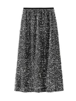 High Waisted Sequin Maxi Skirt Women Elegant Shiny Straight Skirts With Slit Summer Spring Black Long Sequin Skirt For Women