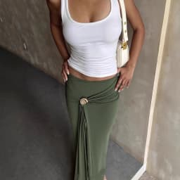 BKLD 2026 New Fashion Metal Accessory Bag Hip Skirts Soid Color Green Sexy Low Waist Tight Long Skirts Women Clothing Party