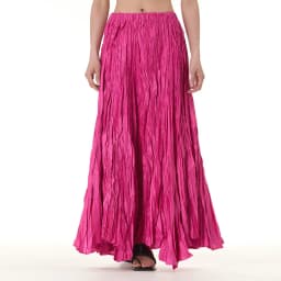 Elegant Drape Crumpled Skirts Women Summer Elastic Waist Big-Hem Long Skirts Large Size Loose Umbrella Skirts Female Streetwear