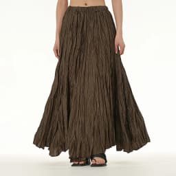 Elegant Drape Crumpled Skirts Women Summer Elastic Waist Big-Hem Long Skirts Large Size Loose Umbrella Skirts Female Streetwear