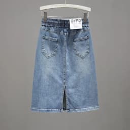 Korean Lady Large Size 5XL Denim Maxi Skirt Spring Summer Women Lace Up Jeans Long Skirts Femme In Half Body Cowboy A-line Skirt