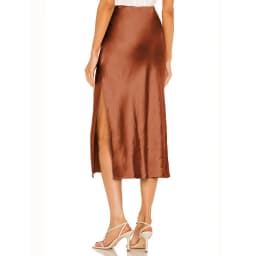 High End Acetate Fiber Satin Skirts Women Elegant Elastic Waist Side Split Midi Skirt Woman Fashion Party A-Line Bodycon Skirts