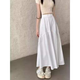 Fashionable Pleated  Skirt for Short Women Summer New Korean Style Design Sense Elastic Waist Long Skirt Women's Dress