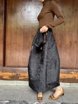 New Chinese Style Embossed Floral Half Skirt Casual Women's Summer Bloom Long Skirt High Waist A-Line Pure Color Skirt