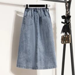 High Waist Denim Long Skirt Women New Arrival 2024 Spring Vintage Style Solid Color Loose Ladies Elegant A-line Skirts B3323