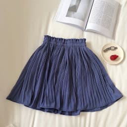 Small Fresh Pure Color Chiffon Short Skirt 2024 Spring and Summer New High-waisted Slimming Pleated Anti-slip Skirt