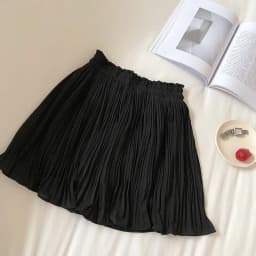Small Fresh Pure Color Chiffon Short Skirt 2024 Spring and Summer New High-waisted Slimming Pleated Anti-slip Skirt