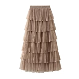Women's Mid Length Mesh Skirt, Layered Cake Skirt, Fluffy Skirt, Super Fairy, Spring, Korean Version, Purchase Korean Version