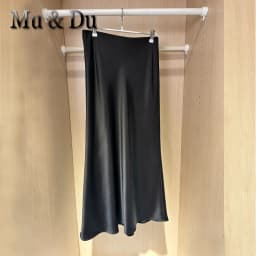 French Vintage Women's Satin Skirt Elegant Luxury New Fashion Slim Fit Office Ladies Mermaid Skirts Casual A-Line Long Skirt
