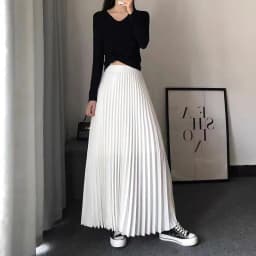 TFETTERS Brand Spring Clothes Women 2026 Autumn Fashion Casual Office Lady Pleated Skirt Women New Hight Waist Solid Long Skirt
