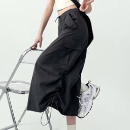 Y2K Women Retro Cargo Skirt American Pockets Bandage Slit Female High Waist Skirt Summer Streetwear All Match Ladies Mid Skirt