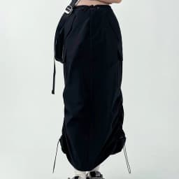 Y2K Women Retro Cargo Skirt American Pockets Bandage Slit Female High Waist Skirt Summer Streetwear All Match Ladies Mid Skirt