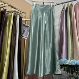 19 Colors 2026 New In Women Spring Summer Gloss Satin Long Skirts Female Fashion Elegant High Waist Faldas