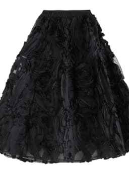 Black Skirt for Women Summer Fashin Heavyweight Chic Design Pleated A-line Easy Match Elastic Waist Dress Female Creative Skirt