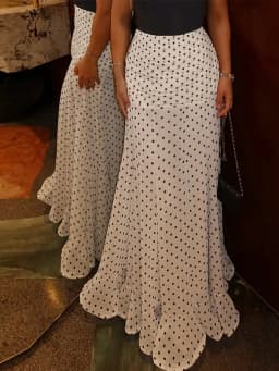 Elegant White Polka Dot Maxi Skirt Women High Waist Slim Ruffled Mermaid Skirt 2026 Summer Chic Y2k Party Long Skirts Streetwear