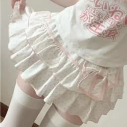 Wave Point Printing Kawaii Mini Skirts Women Y2K Aesthetic Sweet Ruffles High Waist Bow Skirt Cake Jupe Gothic Faldas Summer