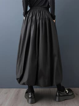 Black Vintage Zipper Pleated High Waist Skirt Women New Plus Size Fashion Loose Casual Long Skirts Clothes Sping Autumn 2026