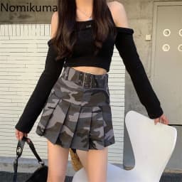 Streetwear Camouflage Women Skirt Summer Jupe Fashion Casual Summer Saia 2025 Faldas Mujer De Moda High Waist Pleated Y2k Skirts
