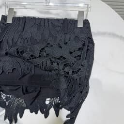 DEAT Fashion Hollow Out Lace Hook Flower Solid Color Short Skirts For Women 2026 Autumn New A-line Skirt Female 11A02183