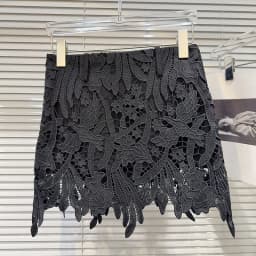 DEAT Fashion Hollow Out Lace Hook Flower Solid Color Short Skirts For Women 2026 Autumn New A-line Skirt Female 11A02183