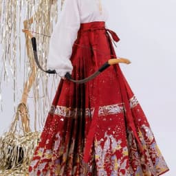 Chinese Style Dark Green Pleated Mamianqun for Women Traditional Hanfu Skirt with Landscape Floral Brocade Elegant Slim Skirt